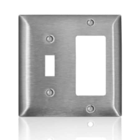 Leviton Leviton C-series Satin 2 gang Stainless Steel Decorator/Toggle Wall Plate 1 pk SL126-000
